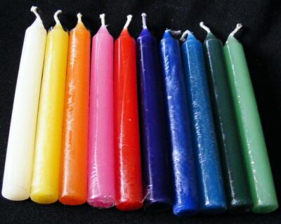 spell candles in a range of colours