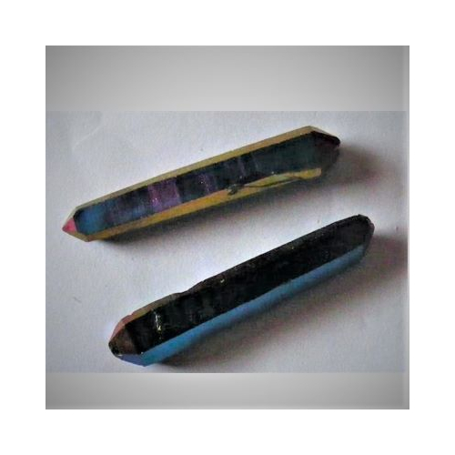 flame aura quartz double terminated points
