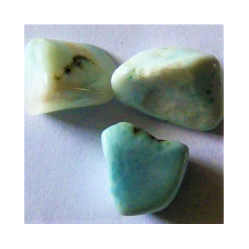 small polished pieces of larimar