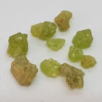small pieces of rough peridot