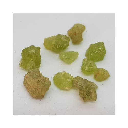 small pieces of rough peridot