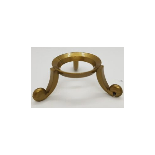 gold coloured 3 legged stand for spheres or eggs
