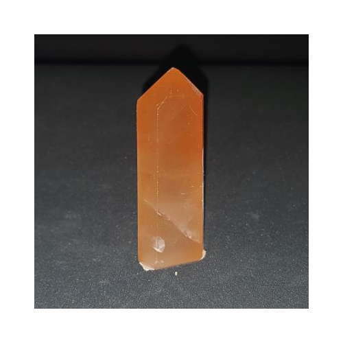 carnelian included quartz polished point