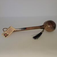 native american made small rattle with maker details