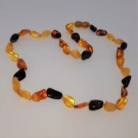 mixed colour amber bead necklace