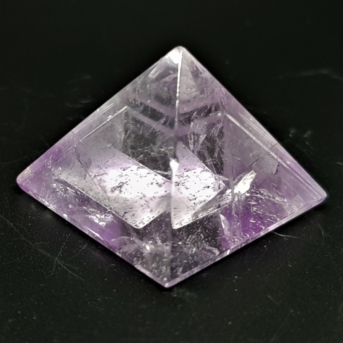 small amethyst pyramid black background