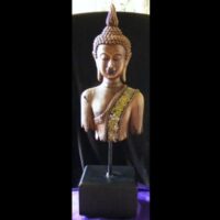 buddha with sash bust on stand