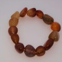 chunky carnelian bead elasticated bracelet