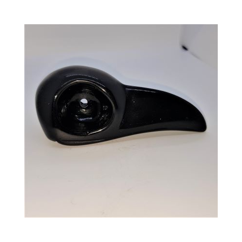 black obsidian crow skull
