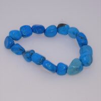 chunky bead blue howlite elasticated bracelet