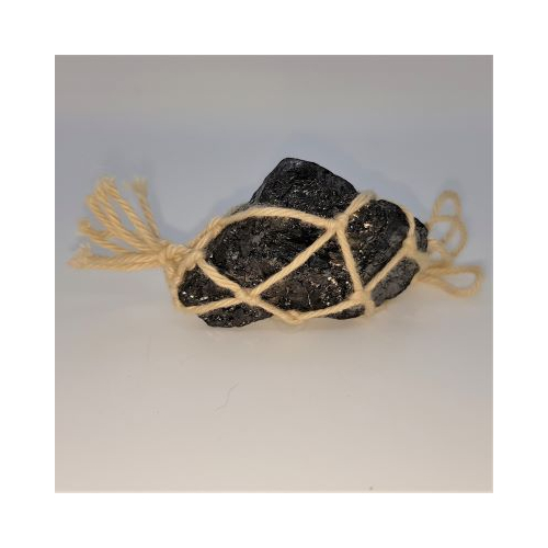 elite shungite knotted cotton wrap pendant
