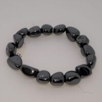 chunky bead hematite elasticated bracelet