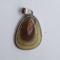 imperial jasper in twisted wire silver setting pendant