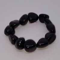 large chunky shungite bead elasticaed bracelet