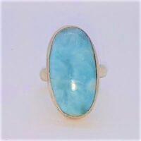 larimar in silver oval ring
