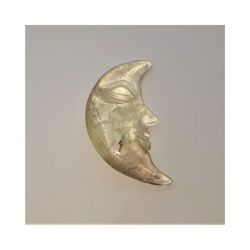 crescent moon face in citrine
