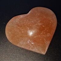 orange selenite heart
