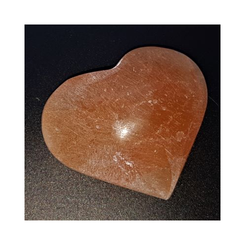 orange selenite heart