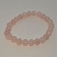 rose quartz round bead elasticated bracelet