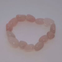 rose quartz chunky bead elasticated bracelet
