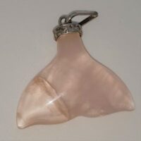 rose quartz whale tail pendant
