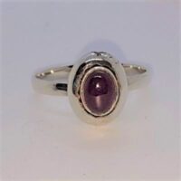 ruby ring in silver setting
