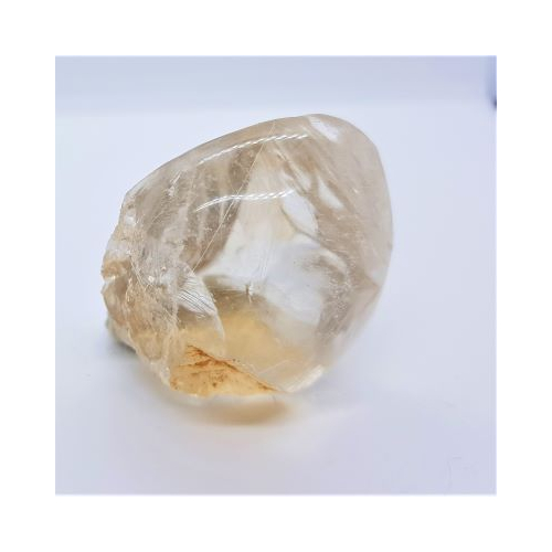 part polished rutilated quartz freeform 1 side view