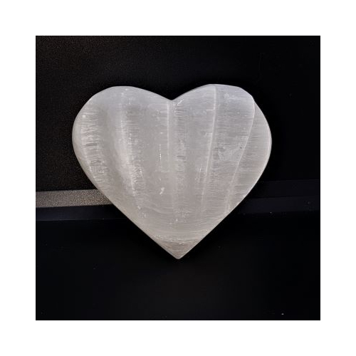 scalloped selenite heart large