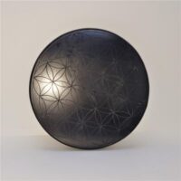 shungite plate with flower of life design