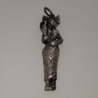 silver tone bastet hand made pendant