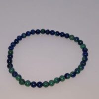 small azurite and malachite bead elasticated bracelet