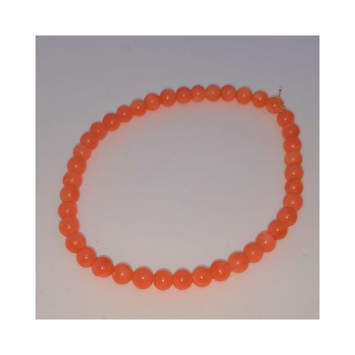 small coral bead elasticated bracelet