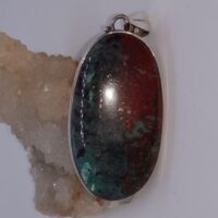 large oval sonora sunset in silver pendant