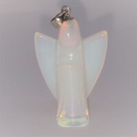 unusual shaped opalite angel pendant