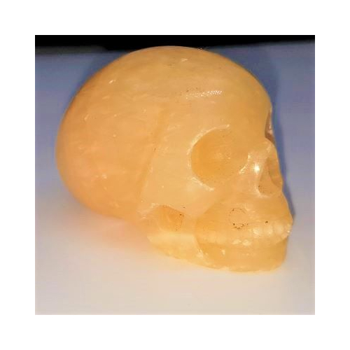 yellow calcite skull