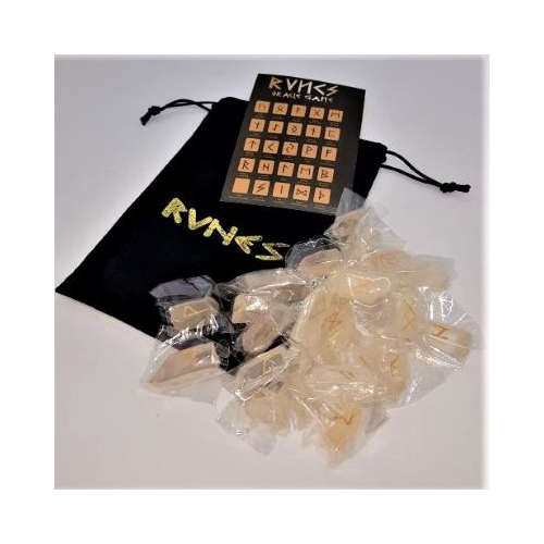 crystal point runes in pouch and with basic explanation 2