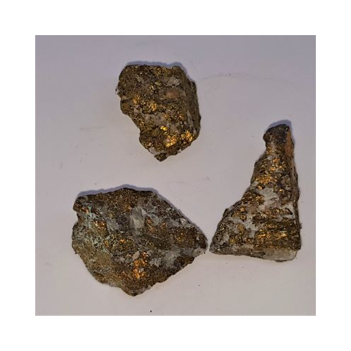 pieces of rough chalcopyrite