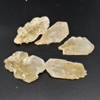 small pieces of fluorescent selenite crystals