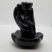 black hand and lotus backflow incense cone burner