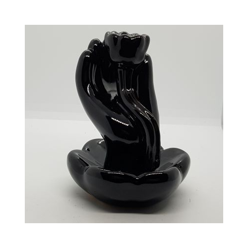 black hand and lotus backflow incense cone burner