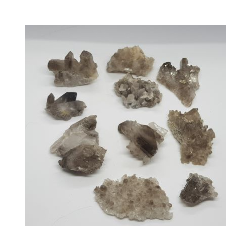 mini smokey quartz crystal clusters