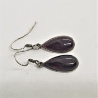 teardrop garnet and silver earrings
