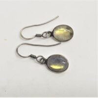 oval labradorite in silver earrings