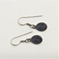 oval faceted smokey quartz in silver earrings 2
