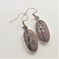 dendritic sonara in silver earrings