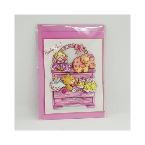 3d decoupage it's a girl card hand made