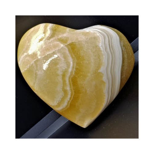 large yellow calcite heart