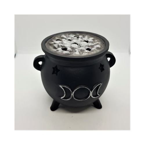 cauldron style cone burner triple moon decoration complete