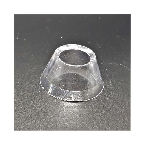 small clear plastic cone shaped crystal stand