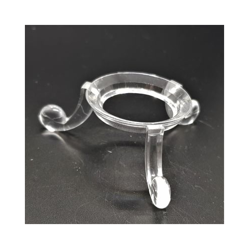 small clear plastic 3 legged stand for crystal spheres